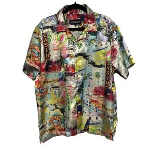 Fresh Prints Tropical Retro Miami Photo Print Resort Club Shirt Men's XLn's